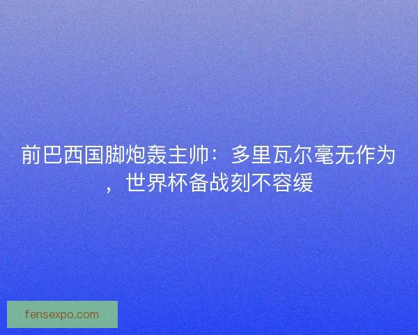 前巴西国脚炮轰主帅：多里瓦尔毫无作为，世界杯备战刻不容缓