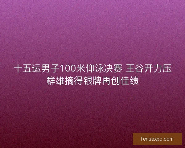 十五运男子100米仰泳决赛 王谷开力压群雄摘得银牌再创佳绩