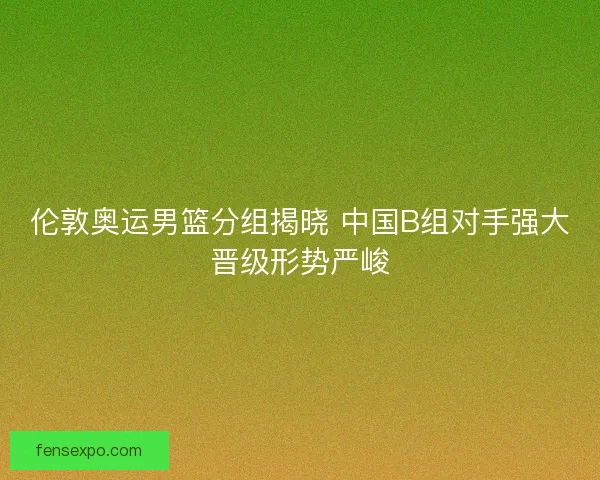 伦敦奥运男篮分组揭晓 中国B组对手强大晋级形势严峻