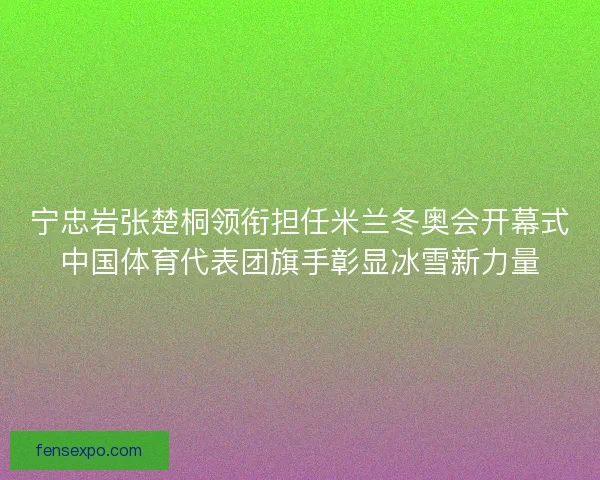 宁忠岩张楚桐领衔担任米兰冬奥会开幕式中国体育代表团旗手彰显冰雪新力量