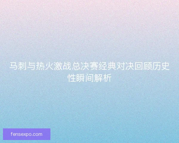 马刺与热火激战总决赛经典对决回顾历史性瞬间解析
